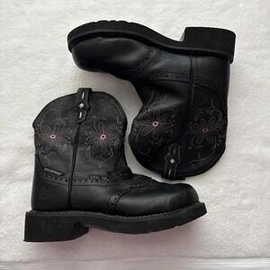 vintage y2k cowgirl grunge black Justin boots, waterproof and steel toe